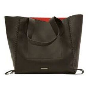 REBECCA MINKOFF  Medium Panama Black Leather Tote Handbag   New With Tags